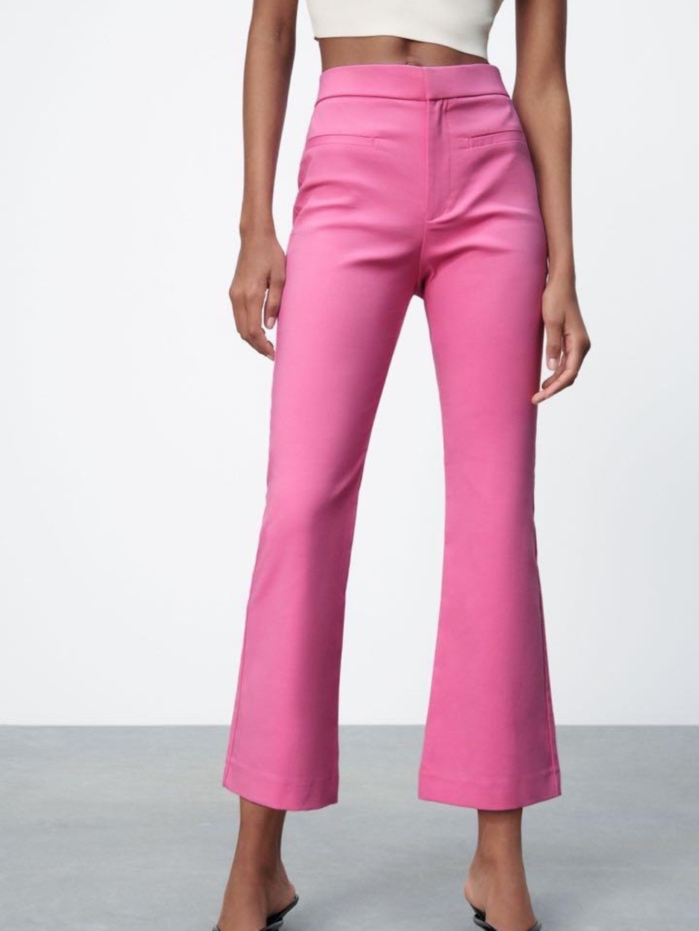 Zara Bubblegum Pink Mini Flare Pants